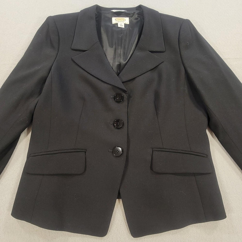 Talbots Vintage Black Blazer Wool Italian Fabric Made In Japan Petites Women's 6